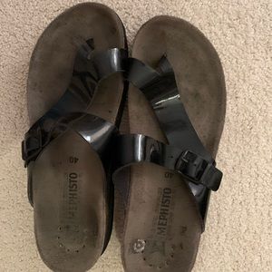 mephisto sandals black patent